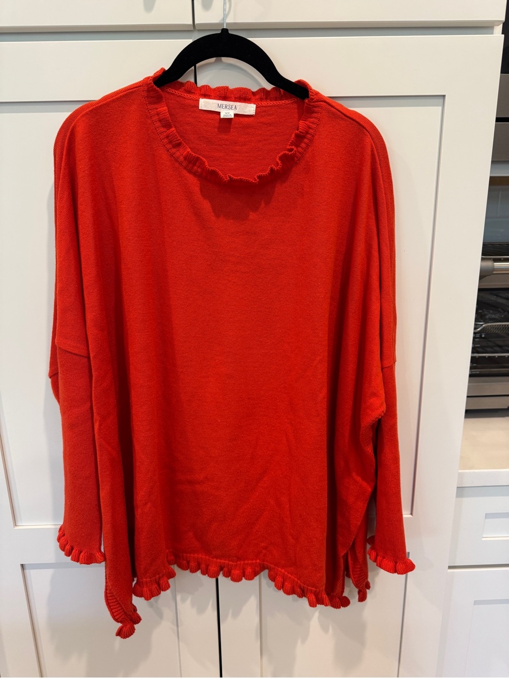 Mersea Orange Ruffle-Trim Women's Top